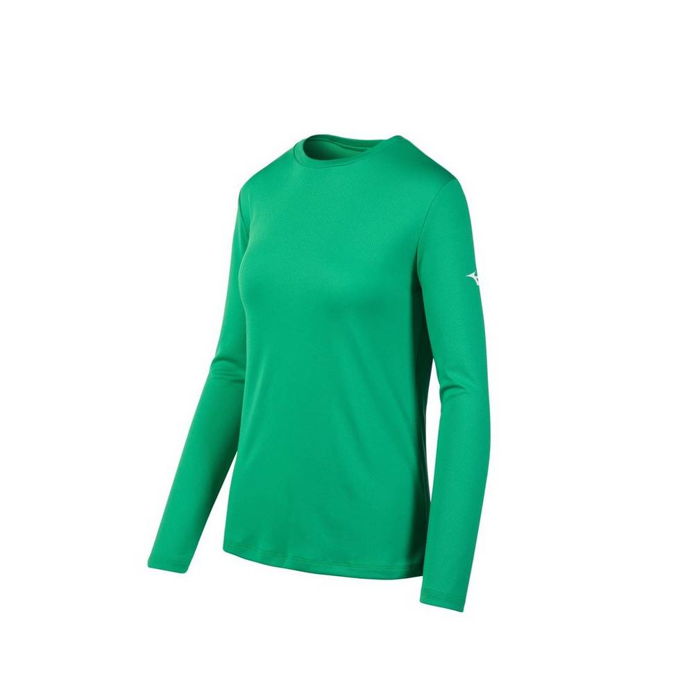 Camisetas Mizuno Long Sleeve Mujer Verde Ofertas OIYN-50481